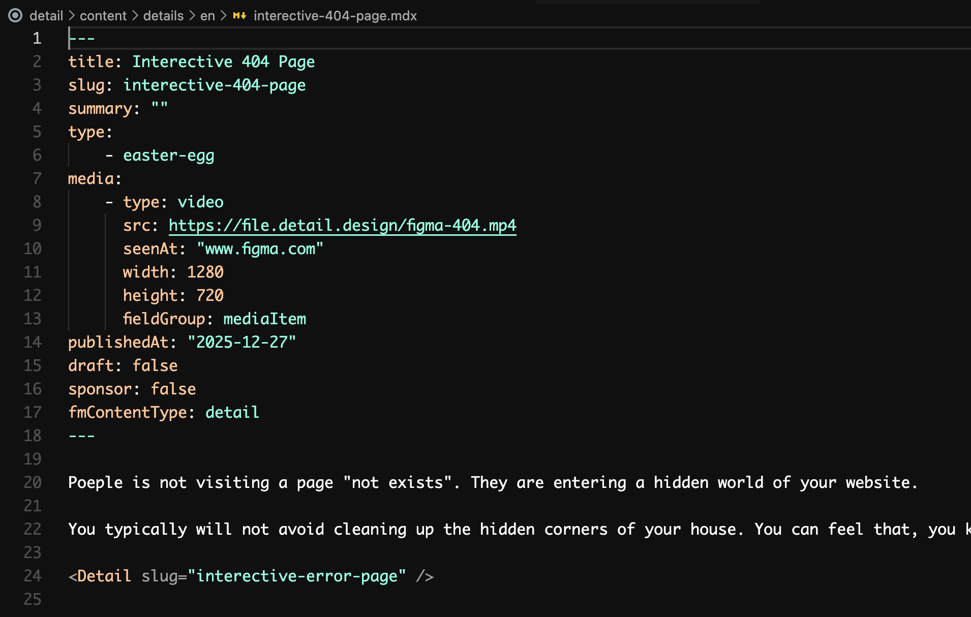 Writing content in Detail